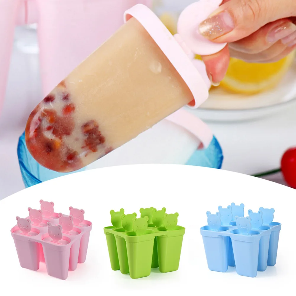 Ice Lolly Molds Maker Form DIY Cute 6 Bear Mold Popsicle ...