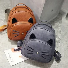 LUOQI Cute Fashion Backpacks Women Girls Cartoon Shoulders Bags Cat Bags Designer Teenager School Bags New Style High Quality