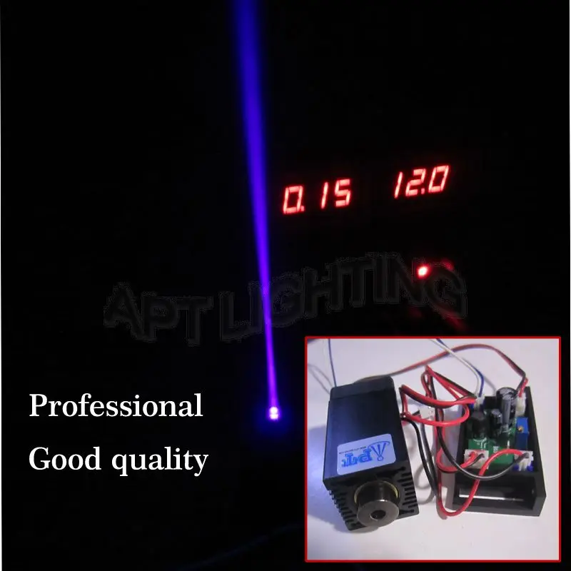 

REAL high power 200mw 405nm Purple Blue Laser Module 12V input continuous work Focusable carving wood CNC DIY
