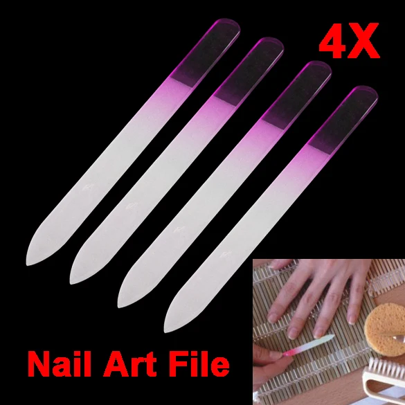 

4Pcs Durable Crystal Glass Nail File Manicure Salon Buffer Sanding Tool Dead Skin Remover Sanding File Device Pro Tool