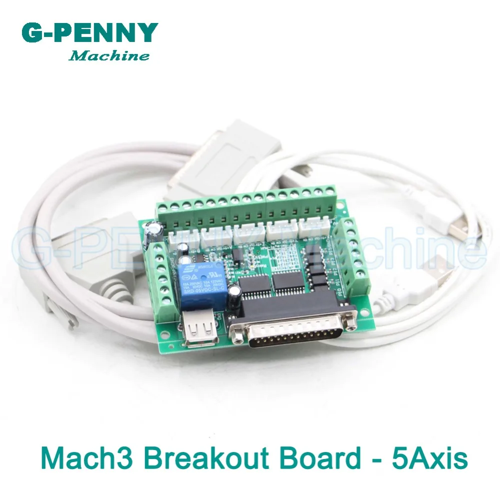 5 осевая плата чпу Mach3 USB контроллера DB25 для фрезерного станка с