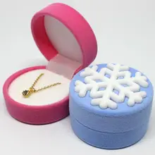 Милые бархатные кольца снежинки ожерелье коробки для украшений, Витрина Подарочная коробка Christamas Подарочная коробка Mixedorder 50 шт./партия