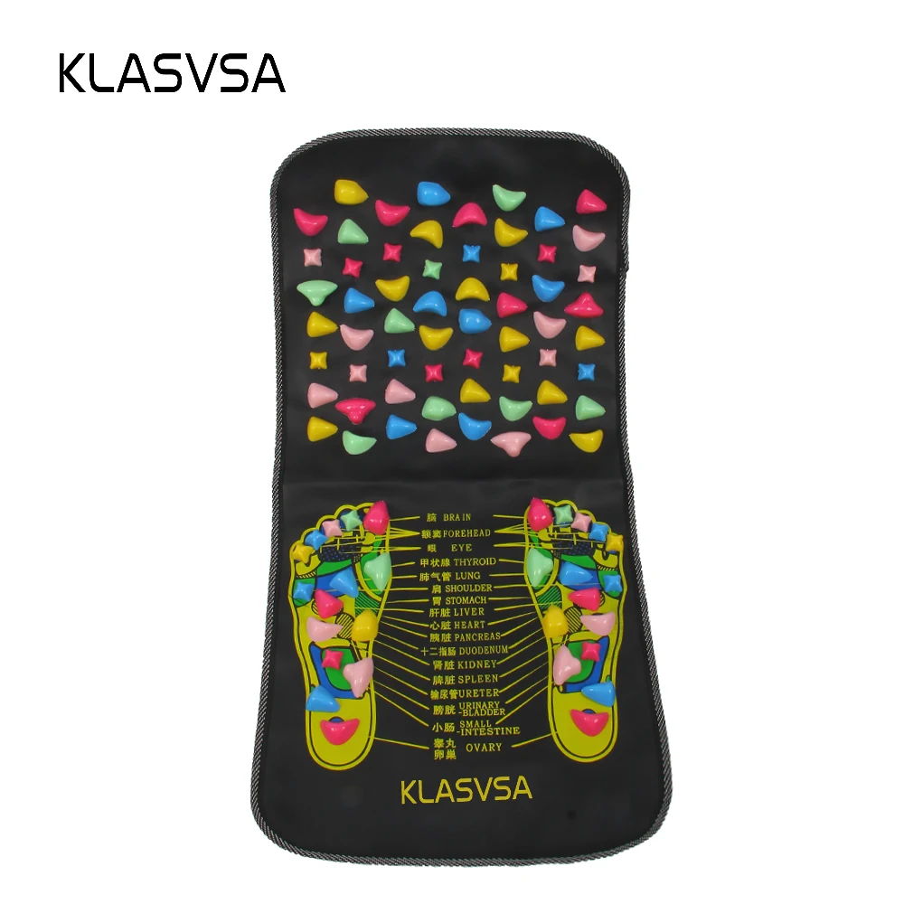 KLASVSA الصينية التفكير المشي ستون الألم تخفيف مُدلك لرجل القدم حصيرة الرعاية الصحية العلاج بالابر