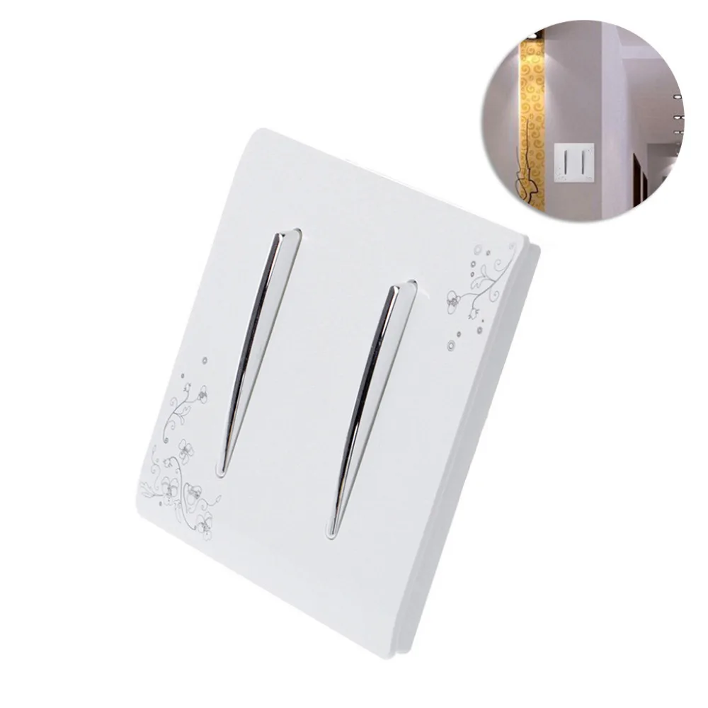 Luxury Wall Light Switch 2 Gang 1 Way Ivory White Brief Art Weave AC