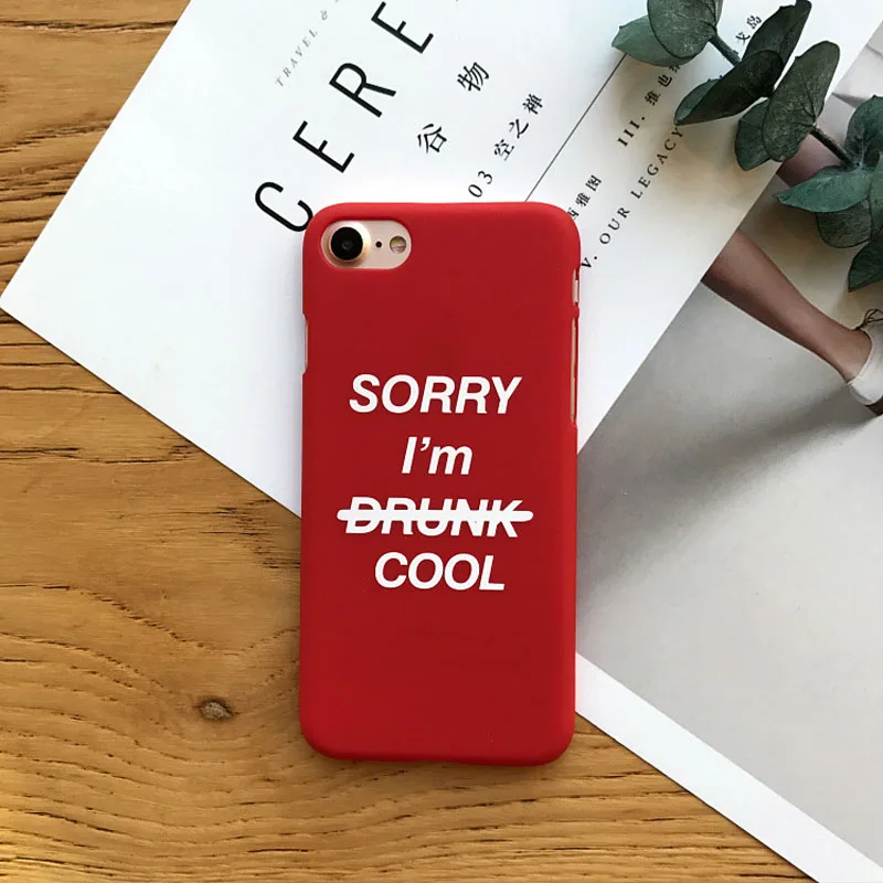 Чехол для iPhone 6 S Plus 7 8 с надписью крутой ультра тонкий жесткий PC чехол Apple 5 Capas|for