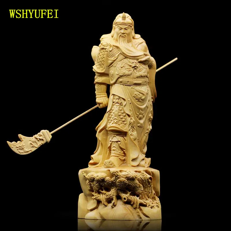 WSHYUFEI листовка boxwood резьба по дереву ручные украшения ювелирные изделия Guan Gongwu Бог