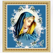 Nossa senhora da religião contados 3d diy miçangas 2431R-Rodada Diamante bordado ponto cruz diamante pintura mosaico