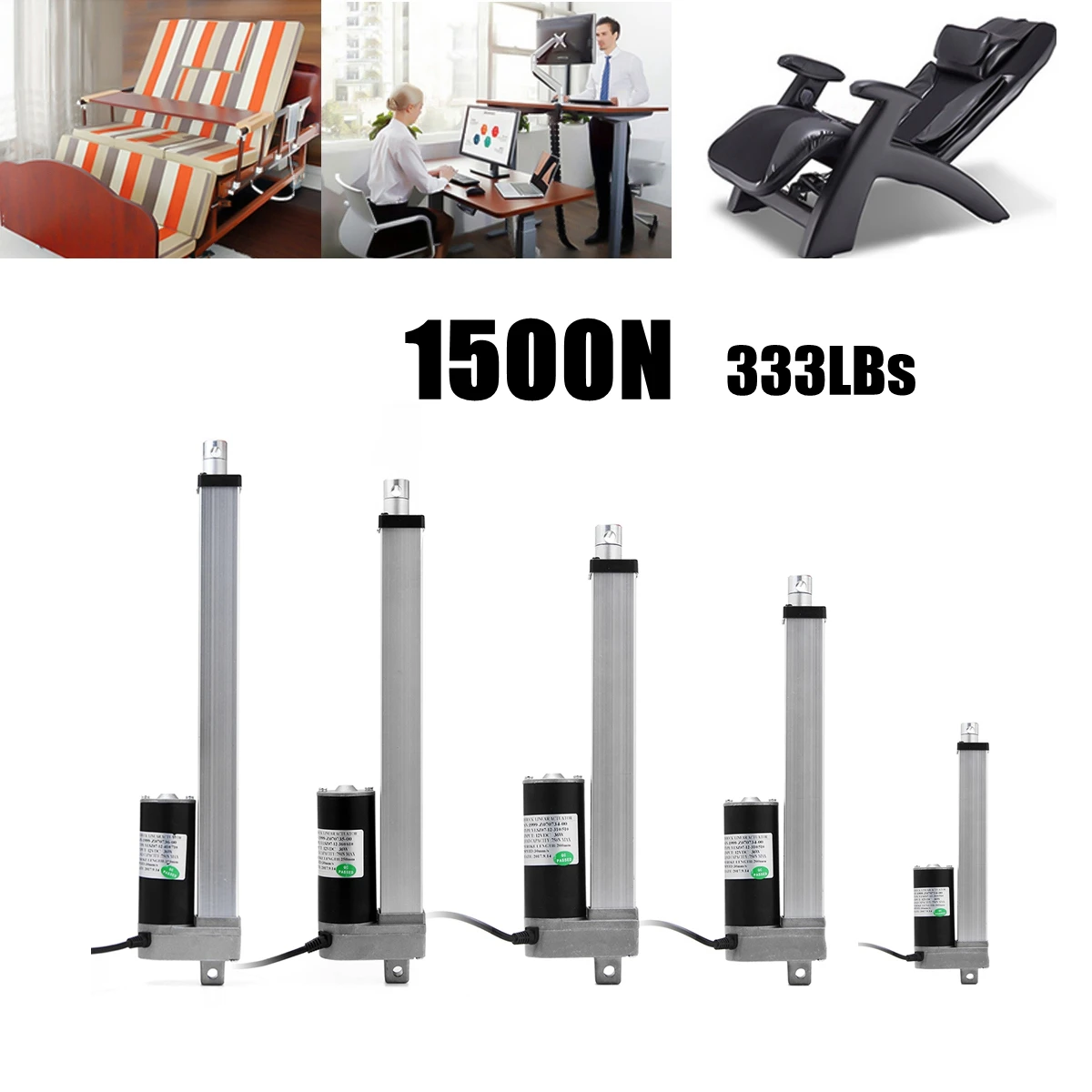 

Electric Linear Actuator Motor 12V 1500N 50-300mm Industry Lift Door Open