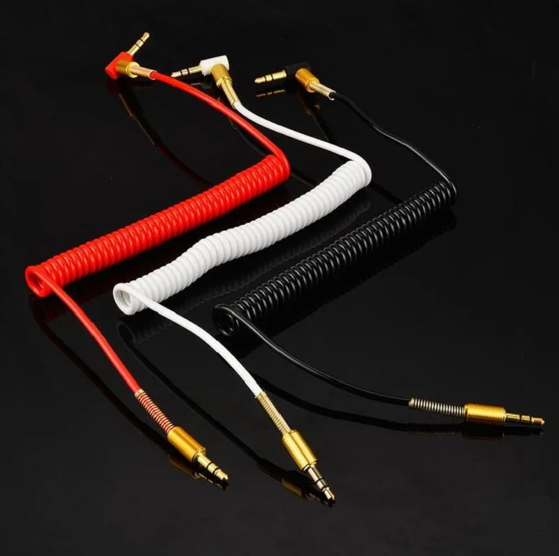 3 5 Jack Aux Cable 3 5mm Car Spring Audio Cable Gold Plated jack male to male speaker cables for Headphone Speaker