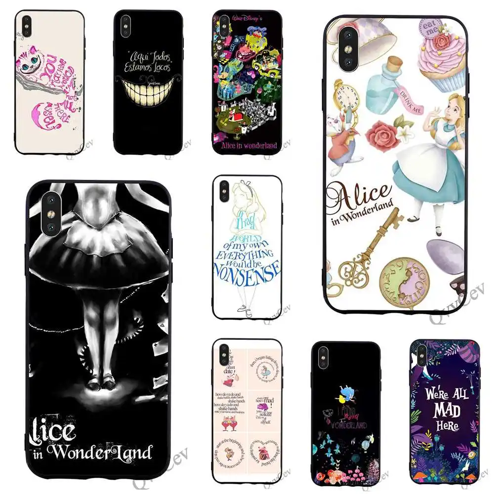 

Fashion Alice in Wonderland Phone Cover for iPhone 6S Case 8 XR X 7 Plus 6 5 5S SE Xs Max TPU