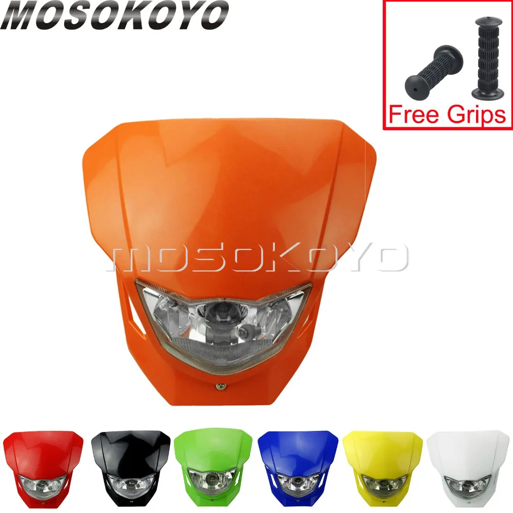 

Orange Motocross Dirt Bike Headlight Fairing Universal For KTM EXC SX SMR XCF EXCF EXCW XCFW 200/300/400 Enduro 12V 35W Headlamp