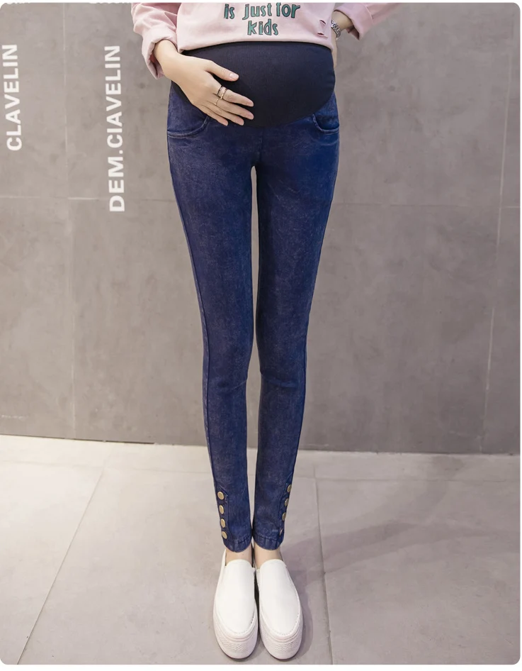 Calças de Brim para a Gravidez Calças de Maternidade Cintura Elástica Roupas Primavera Verão Mulheres Grávidas Denim Mais Tamanho M-2xl 9 calças de maternidade mais tamanho M-2XL