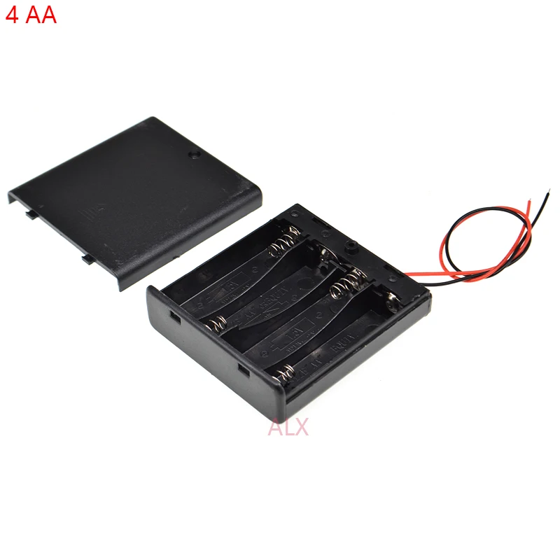

1PCS 4 AA battery holder with switch wire Leads on/off 4x1.5v 6V 4AA 2A battery case Storage Box diy 4 slot AA 4XAA 4 X AA