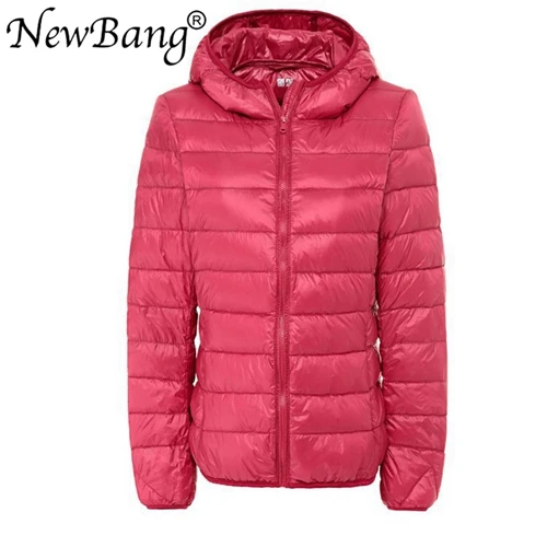 Red Бренд NewBang, большой размер, 8XL, 7XL, Женское пальто, женский ультра-светильник, пуховик на утином пуху, плюс, Осень-зима, пуховик с капюшоном - Цвет: Red