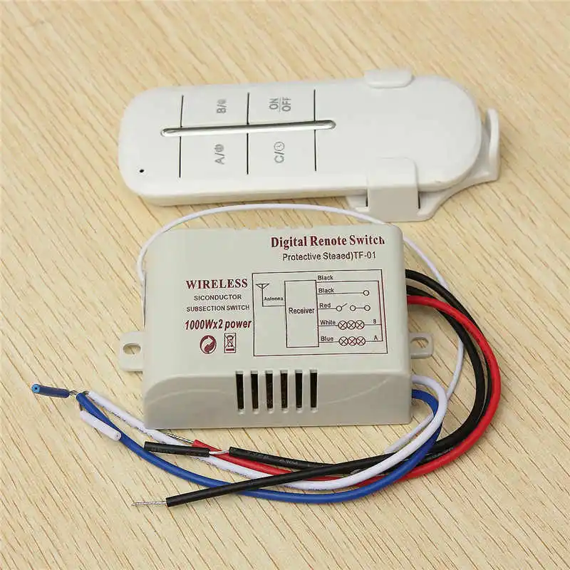 

220V Wireless ON/OFF 2 Ways Lamp Remote Control Switch Receiver Transmitter Stable Signal Receiving Favorable Price