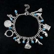 Alice in Wonderland Charm Bracelet Drink Me Alice Hat Cinderella Handmade DIY Bracelet Wristlet Anklets Jewelry