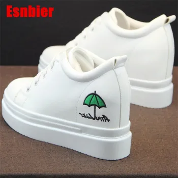 

Women Sneakers 2019 Spring Autumn High Heels Ladies Casual Shoes Women Wedges platform shoes Female Thick Bottom Trainers