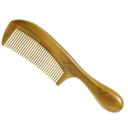 Расческа для волос ручка волос Антистатические Гребень зеленый сандалового дерева натуральный утолщение массажер