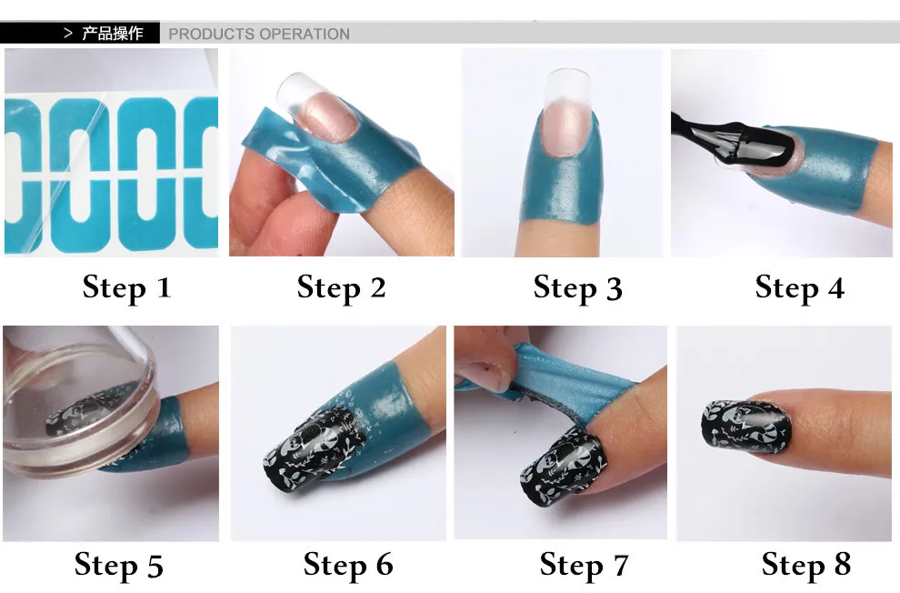 Модные Пластик отклейте пленку ногтей Книги по искусству Латекс ленты частокол для легкий быстрый чистке используется с польский UV гель тиснения протектор плиты