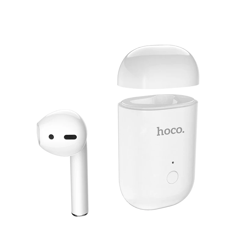 HOCO Мини Bluetooth наушники вкладыши беспроводные вкладыши сенсорное управление Bluetooth 5,0 гарнитура с зарядной коробкой микрофон для iPhone xiaomi - Цвет: Белый