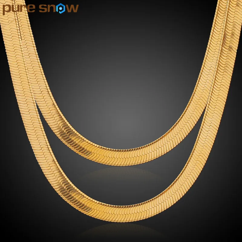 Pure Snow multiple styles Mens Boys Chain Herringbone Snake Chain Gold