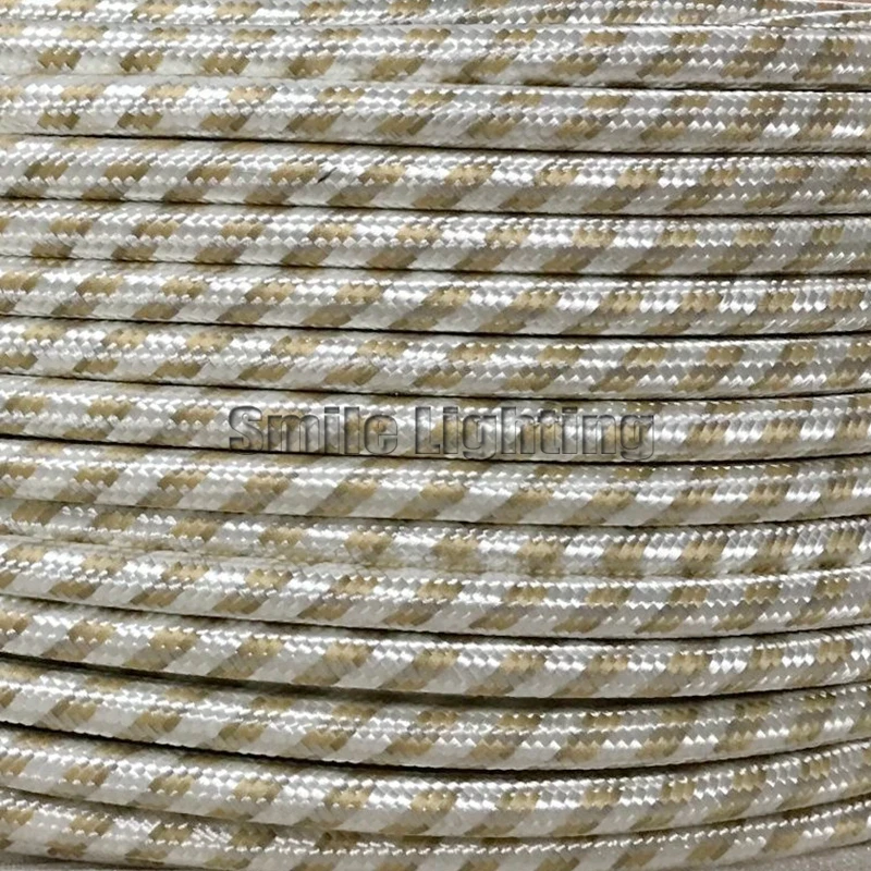 

2M,3M,5M,10M/lot New Color VDE certified 2 core Round Textile Electrical Wire Color Braided Wire Fabric Cable