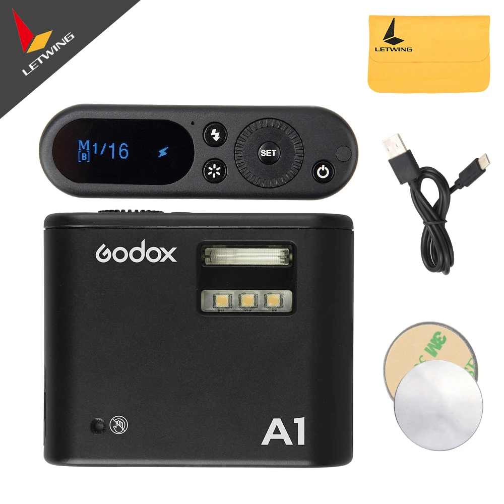 Флэш память в наличии Godox A1 для смартфона с беспроводной системой 2 4G TTL Bluetooth