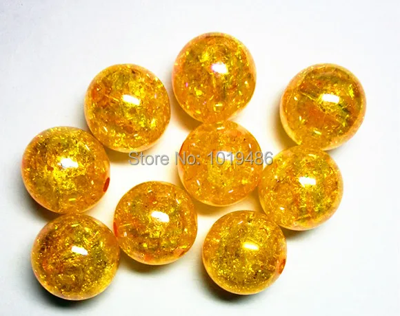 

(Choose size)12mm/16mm/20mm Gold yellow color Acrylic clear AB Crack Beads, Colorful Chunky Beads for Necklace Jewelry