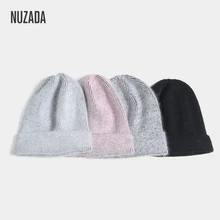 NUZADA Skullies Beanies Унисекс Мужская и женская зимняя шапка 30% кроличья Шерсть содержание сплошной цвет Хеджирование шапка вязаная шапка s чепчик