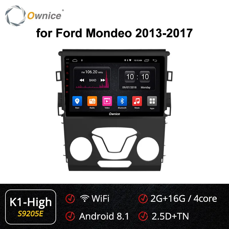 Ownice K1 K2 K3 K5 K6 Octa 8 Core Android 9.0 Car DVD Player For Ford Mondeo 2013- Radio GPS Navi 360 Panorama DSP 4G LTE - Цвет: S9205 K1-High