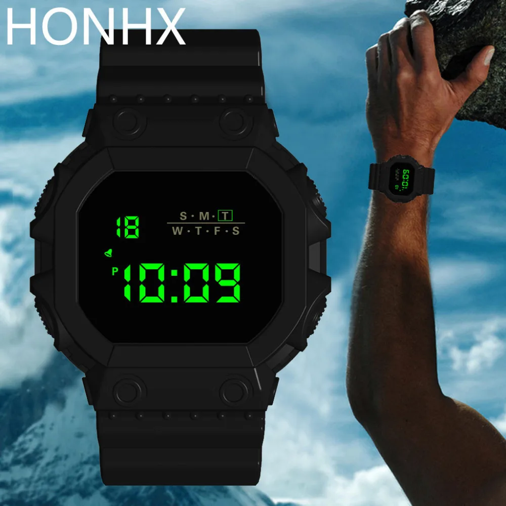 Honhx роскошный бренд цифровые часы многофункциональные электронные спортивные