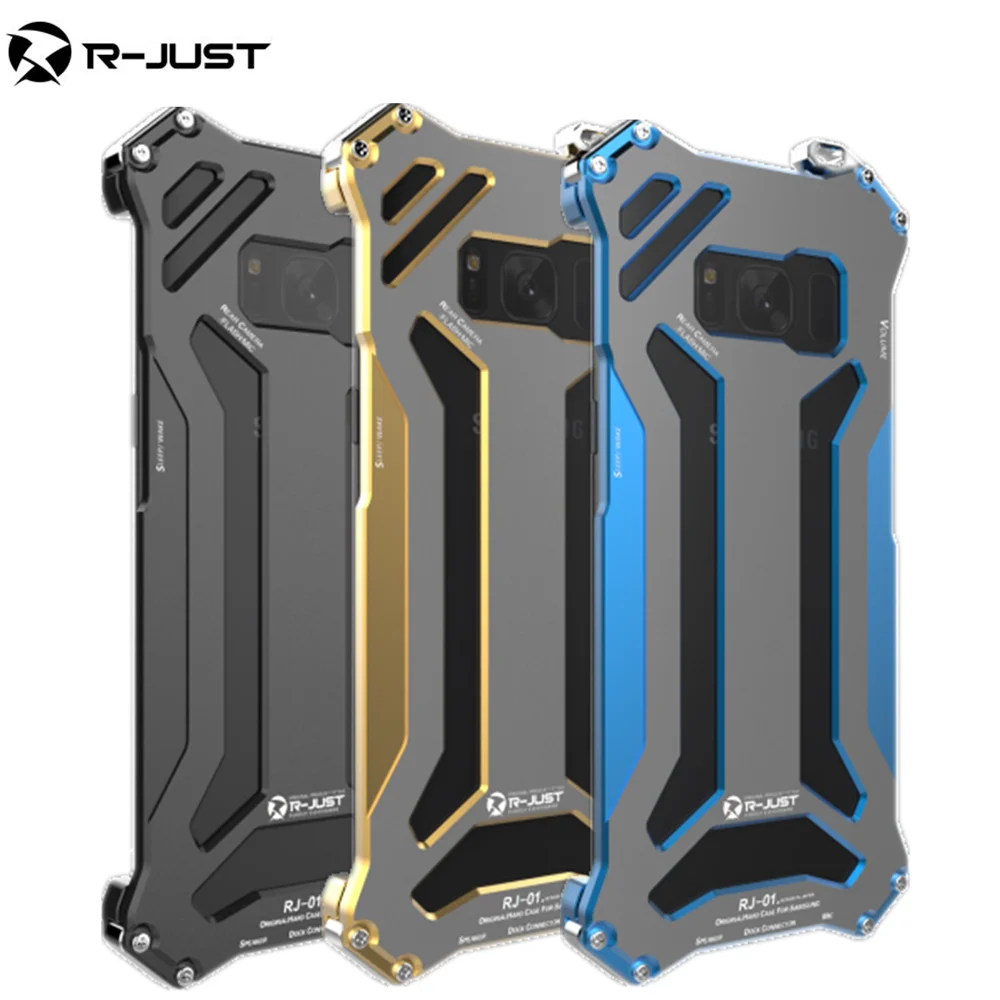 Brand R-Just Ultrathin Aluminum Frame Bumper Metal Case For Samsung Galaxy S8 Plus Cover Shockproof Phone Cases Shell