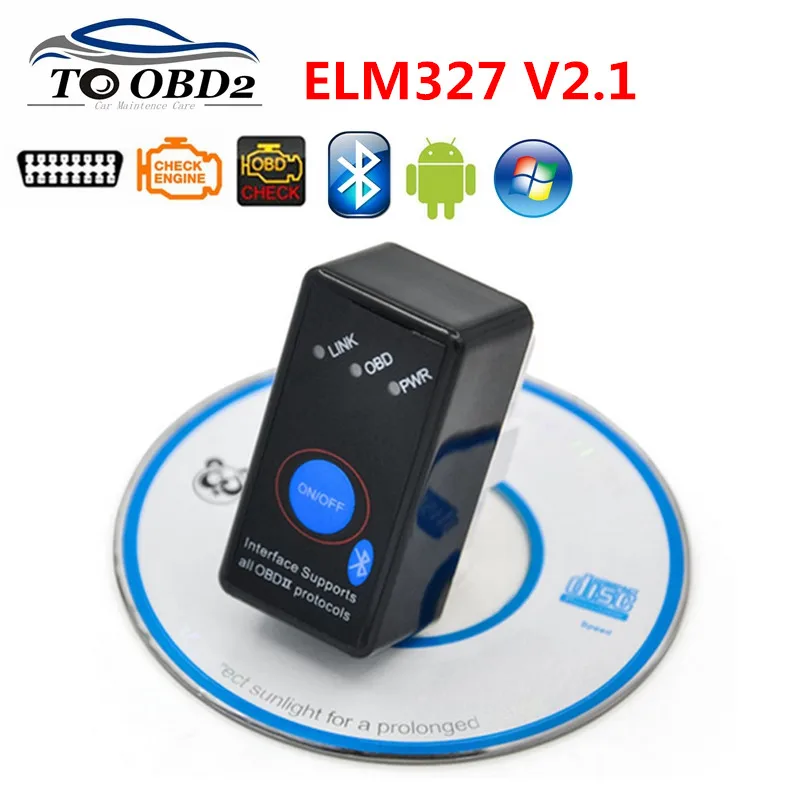 ELM327 Bluetooth V2.1 с выключателем питания ODB2 ODBII OBD II ELM 327 Тестер Bluetooth автоматический диагностический инструмент для сканирования крутящего момента Android