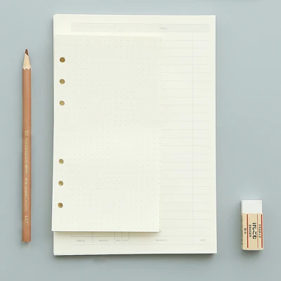

2pcs/lot 6 Ring Binder Coil Spiral Notebook Paper A5 A6 A7 Loose-leaf Notebook Filler Paper Planner Paper Blank Pages
