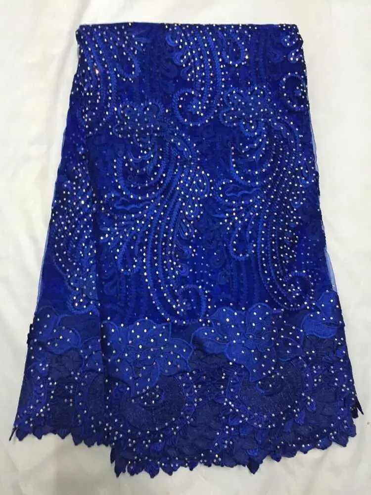 Free shipping! CGL 101326 Embroidery designs in royal blue african cord