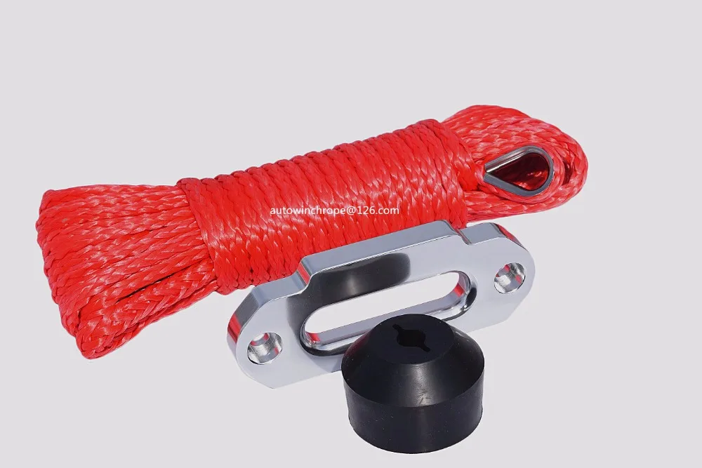 Red 6mm*15m Synthetic Winch Cable add ATV Winch Fairlead and Winch