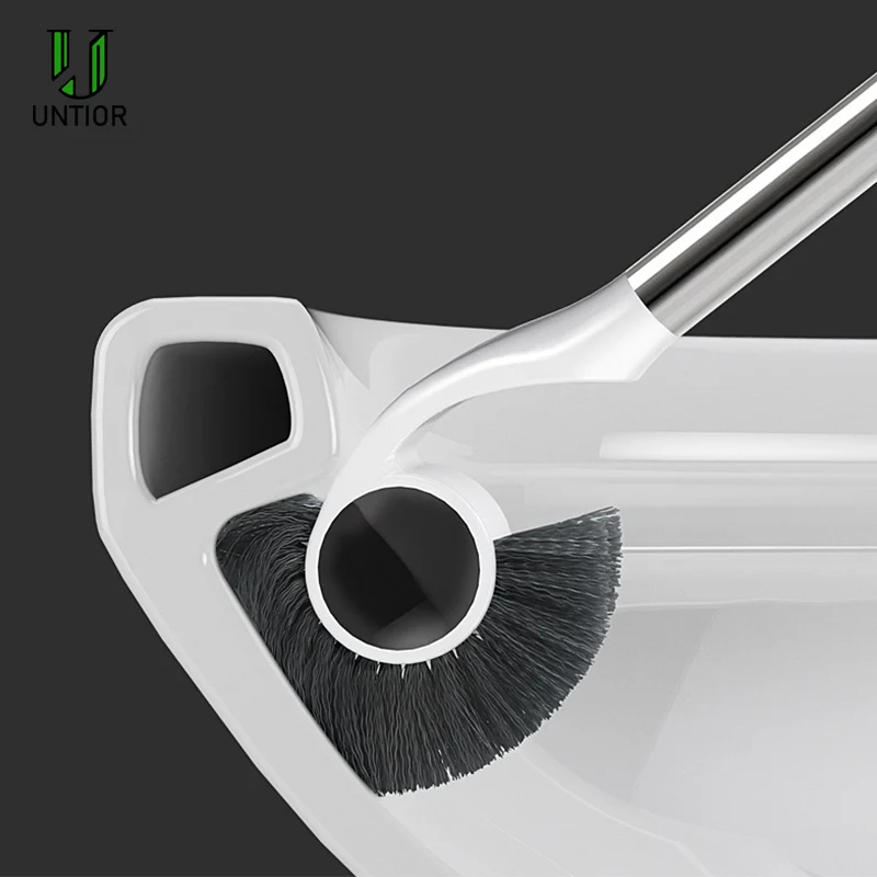 Billige UNTIOR Edelstahl Griff Wc Pinsel Halter stand Bad Zubehör Mit Basis Reinigung Werkzeug Wc Pinsel Set