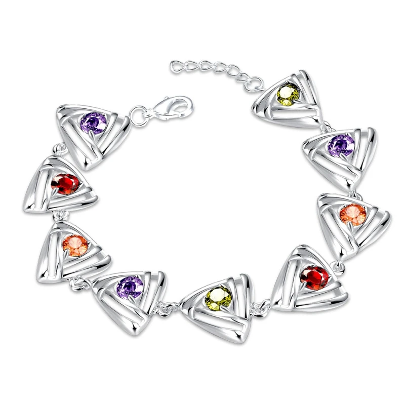 

Garilina Fashion openwork triangle color cubic zirconia ladies bracelet for women B2040