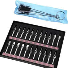 22PCS Del Tatuaggio Dell'acciaio inossidabile Nozzle Suggerimenti Set Diamante Rotondo Magnum DT RT FT Punte Del Tatuaggio Misto Per La Fornitura Del Tatuaggio trasporto Libero