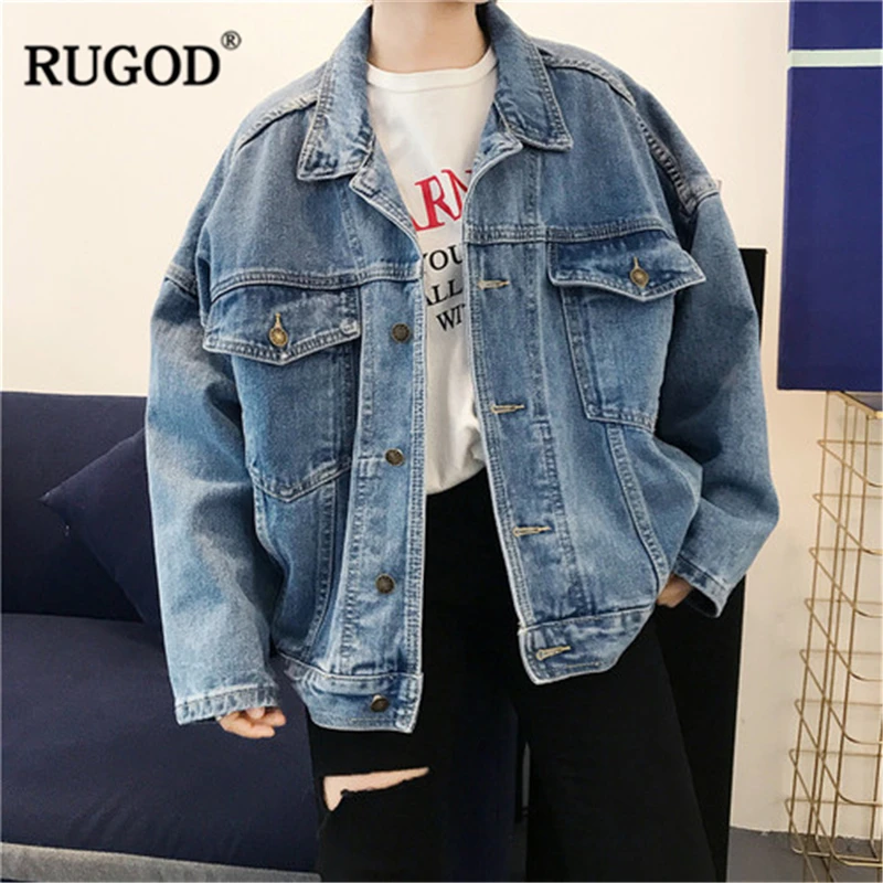 price cut RUGOD Vintage Fashion Women Jacket Coat Women Solid Casual Loose Jacket Single Breasted Plus Size J