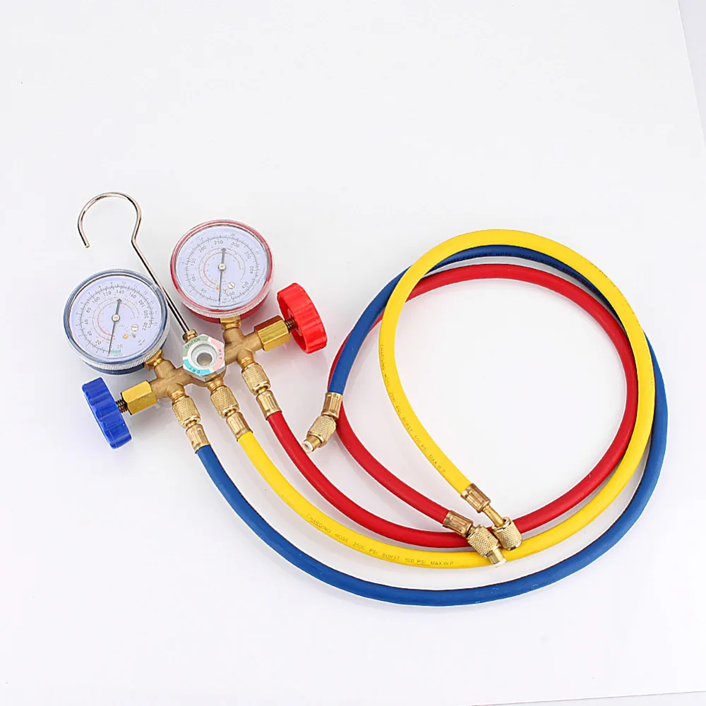 

Refrigeration Air Conditioning Tools AC Diagnostic Manifold Gauge Set sn For All Car A/C With Hose and Hook Kit