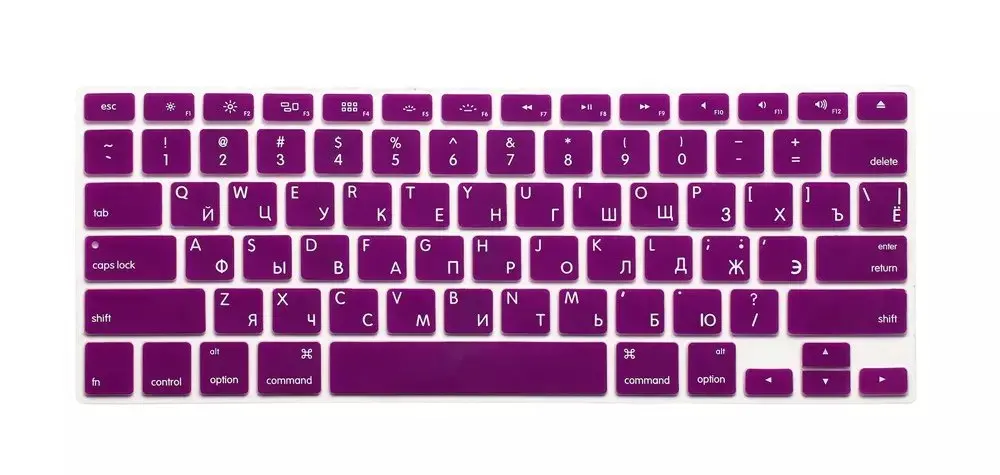 Защитная пленка для клавиатуры с русскими буквами для Macbook Air Pro retina 1" 15" 1", чехлы для ноутбуков Mac book 13 15, версия США - Цвет: Purple