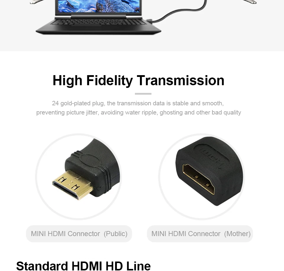 QGeeM MINI HDMI Тип C штекер HDMI Женский адаптер конвертер 1080 P 2K 4K для мини ПК HDTV HD камера 5504