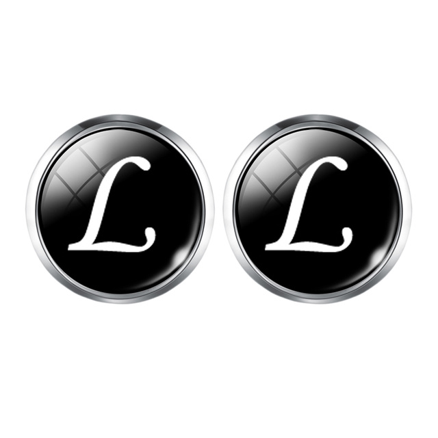 Fashion A-Z Single Alphabet Cufflinks Silver Color Letter Cuff Button for Male Gentleman Shirt Wedding Cuff Links Gifts