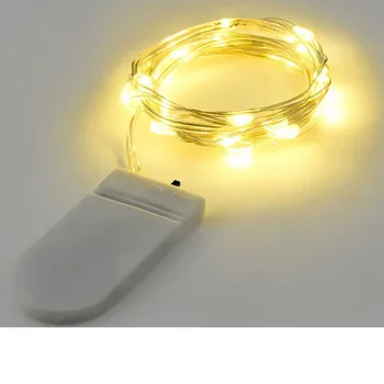 

Copper Led Fairy Lights 2M 20Leds CR2032 Button Battery Operated Garland LED String Light Xmas Wedding Party Decoration