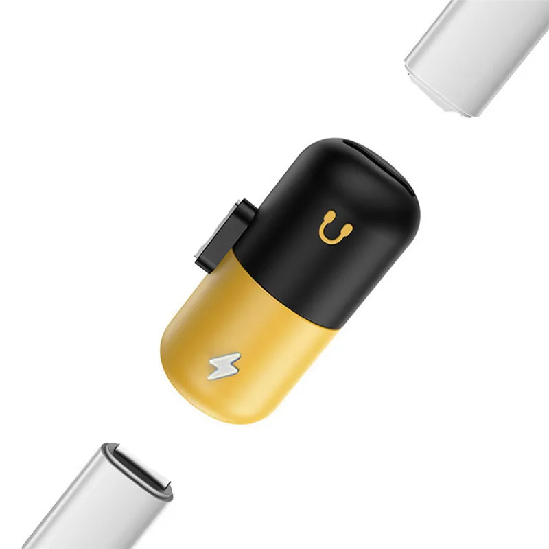 

Audio Capsule Adapter For iPhone X Charging Dual 2 in 1 Charger Cable For lightning Jack to Earphone AUX Splitter Headphone Pill