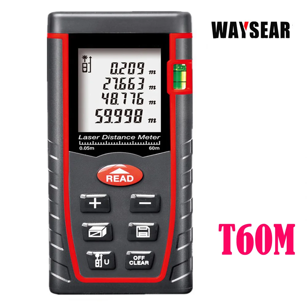 Kopen Laser afstandsmeter digitale laser afstandsmeter afstandsmeter 40 m 60 m 80 100 m laser meetlint apparaat heerser hoek volume gereedschap