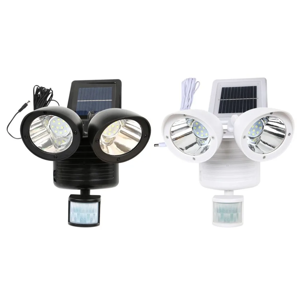 

22 LED PIR Detector Solar Security Lamp Solar Spot Light Motion Sensor Floodlight Outdoor Lighting for Garden Yard White Black