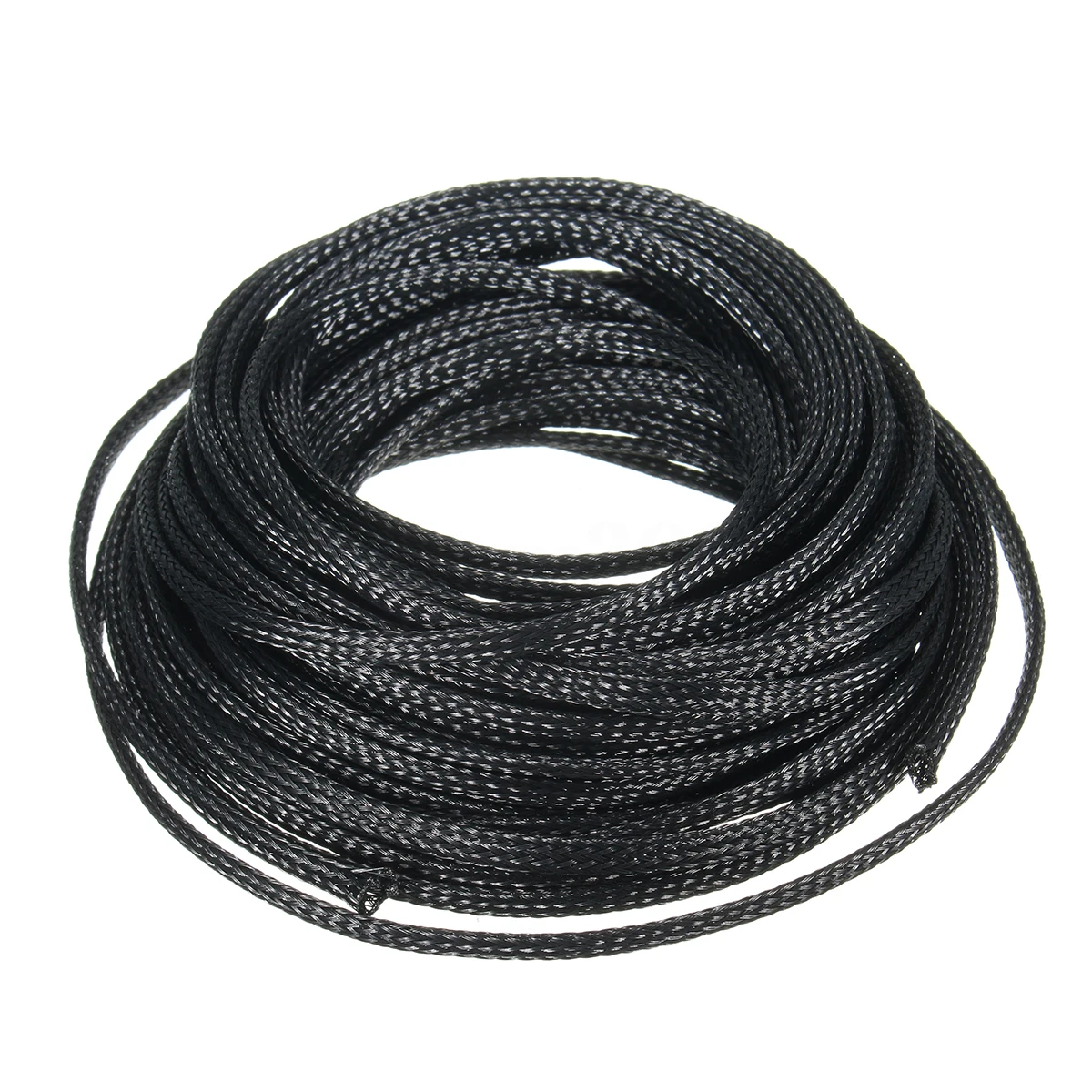 Electrical Wire Cable Protecting Sleeves 10M 4mm Expandable PET Braided Cable Sleeving Sheathing Wire Audio Sleeve Black