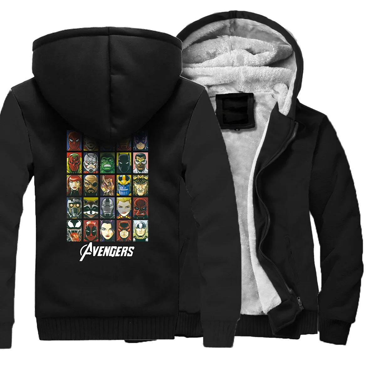 

Avengers 4 TV Series Print Male Hoodies Infinity War End Game Mens Winter Fleece Jacket Fashion Sportswear Harajuku Men's Coats